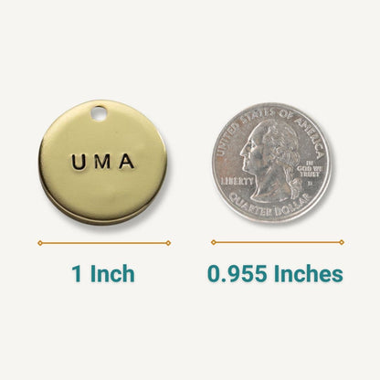 Round Solid Brass Dog Tag