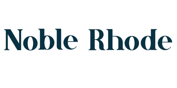 Noble Rhode logo in navy on a white background