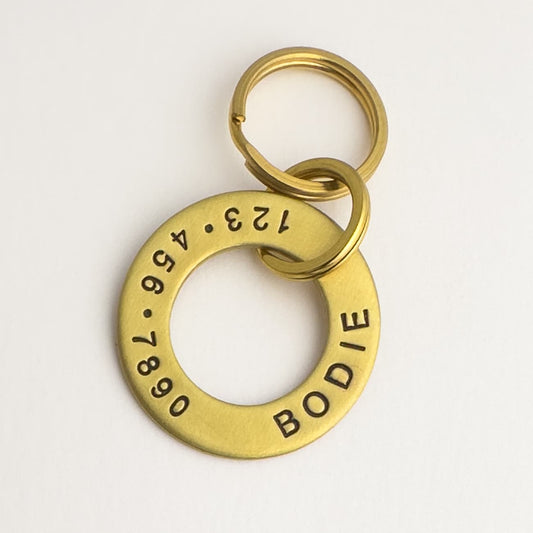 Brass Washer Dog Tag