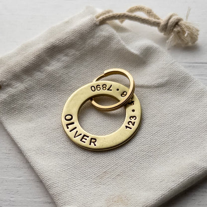 Brass Washer Dog Tag